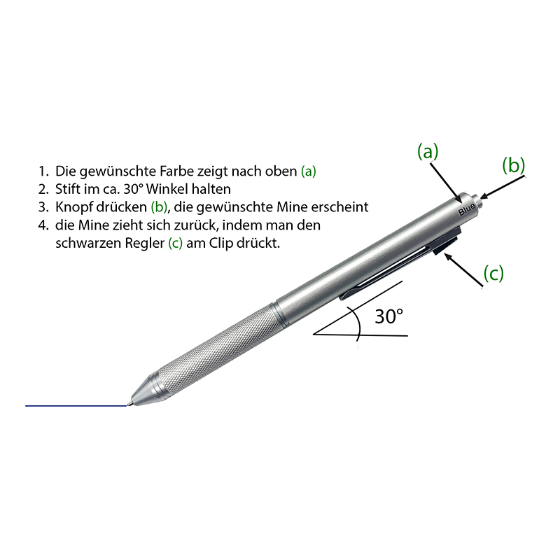 MISCHEN POSSIBLE (4in1 Farbstift) in Silber als Werbegeschenk (Abbildung 3)