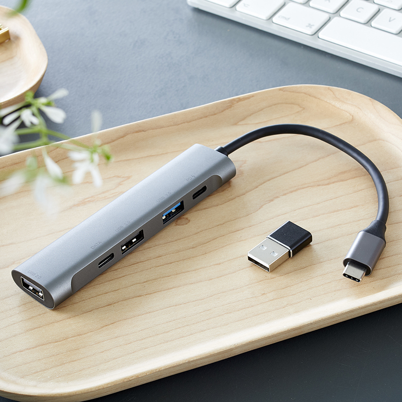 HUB-STATION (5in1-USB-Adapter) in Anthrazit als Werbegeschenk (Abbildung 2)