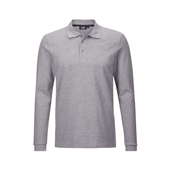 POLOSHIRT Herren Langarm in hellgrau melange – Nr. 58305000_3