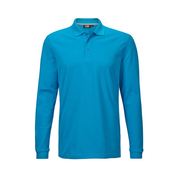 POLOSHIRT Herren Langarm in tropenblau – Nr. 58305000_8