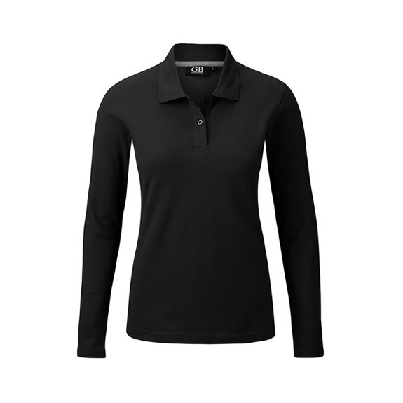 POLOSHIRT Damen Langarm in schwarz – Nr. 58306000_1