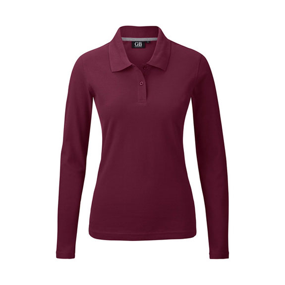 POLOSHIRT Damen Langarm in weinrot – Nr. 58306000_12