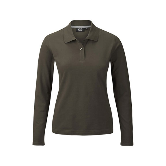 POLOSHIRT Damen Langarm in dunkles khaki – Nr. 58306000_19