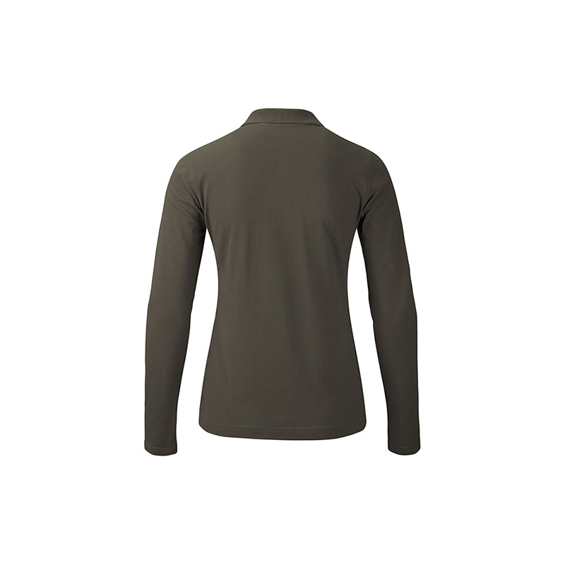 POLOSHIRT Damen Langarm in dunkles khaki als Werbegeschenk (Abbildung 2)