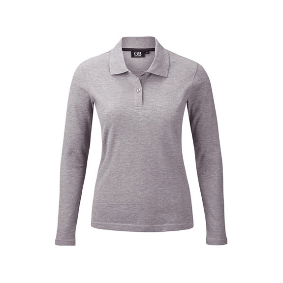 POLOSHIRT Damen Langarm in hellgrau melange – Nr. 58306000_3