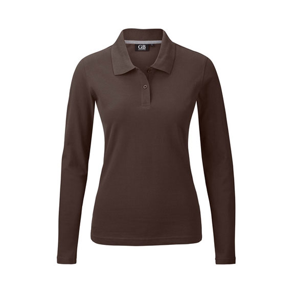 POLOSHIRT Damen Langarm in schokoladenbraun – Nr. 58306000_5