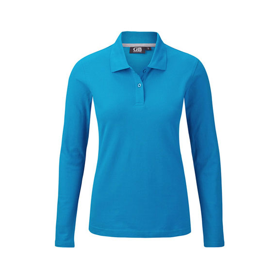 POLOSHIRT Damen Langarm in tropenblau – Nr. 58306000_8