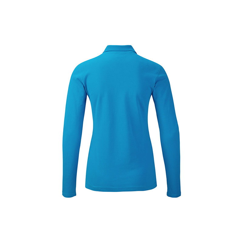 POLOSHIRT Damen Langarm in tropenblau als Werbegeschenk (Abbildung 2)