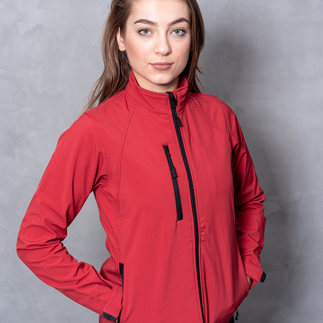 SOFT SHELL JACKE Damen in rot als Werbegeschenk (Abbildung 3)