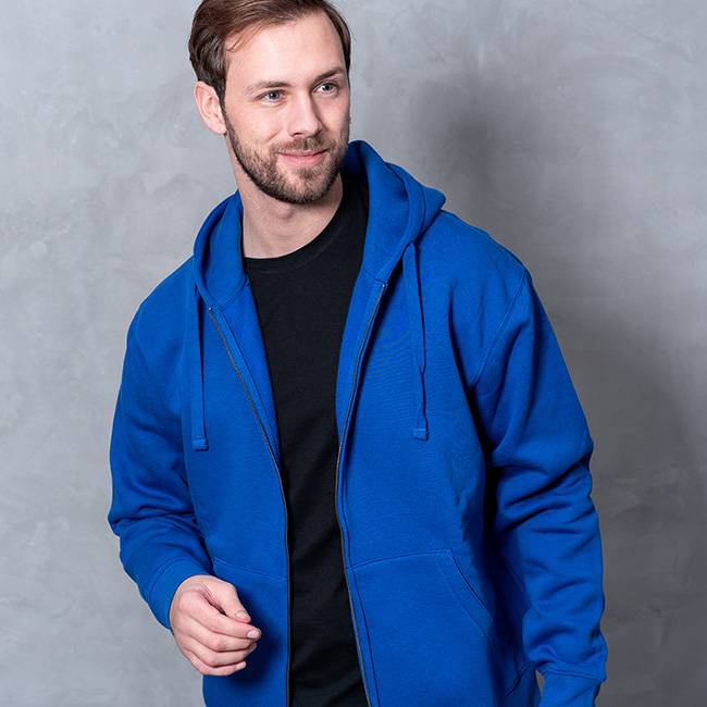 SWEATJACKE mit Kapuze Herren in helles königsblau als Werbegeschenk (Abbildung 3)