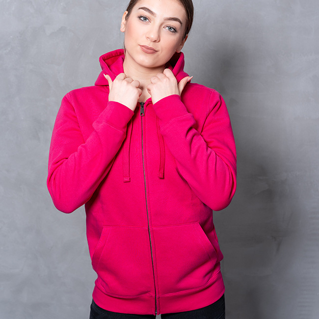 SWEATJACKE mit Kapuze Damen in fuchsia als Werbegeschenk (Abbildung 3)