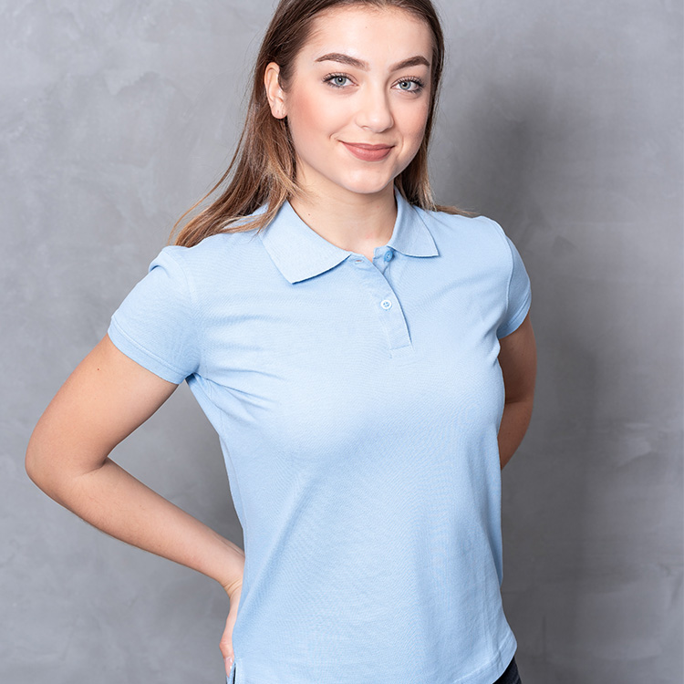 POLOSHIRT Damen Kurzarm in himmelblau als Werbegeschenk (Abbildung 3)